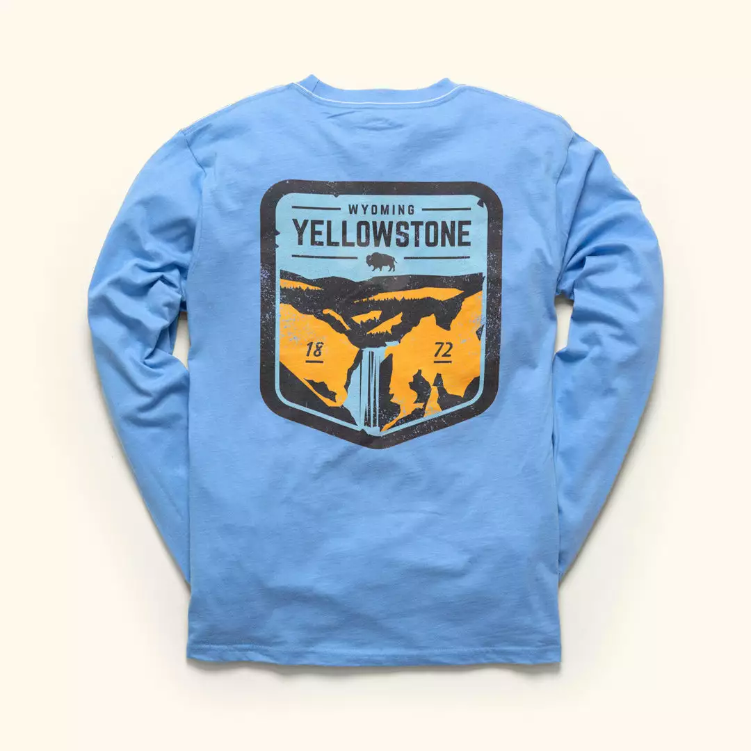Buffalo Jackson Trading Co. Yellowstone National Park L/S Tee | Powder Blue 3 Buffalo Jackson Trading Co. Yellowstone National Park L/S Tee | Powder Blue