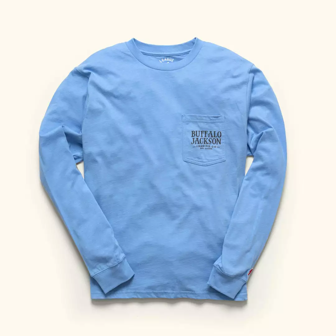 Buffalo Jackson Trading Co. Yellowstone National Park L/S Tee | Powder Blue 4 Buffalo Jackson Trading Co. Yellowstone National Park L/S Tee | Powder Blue