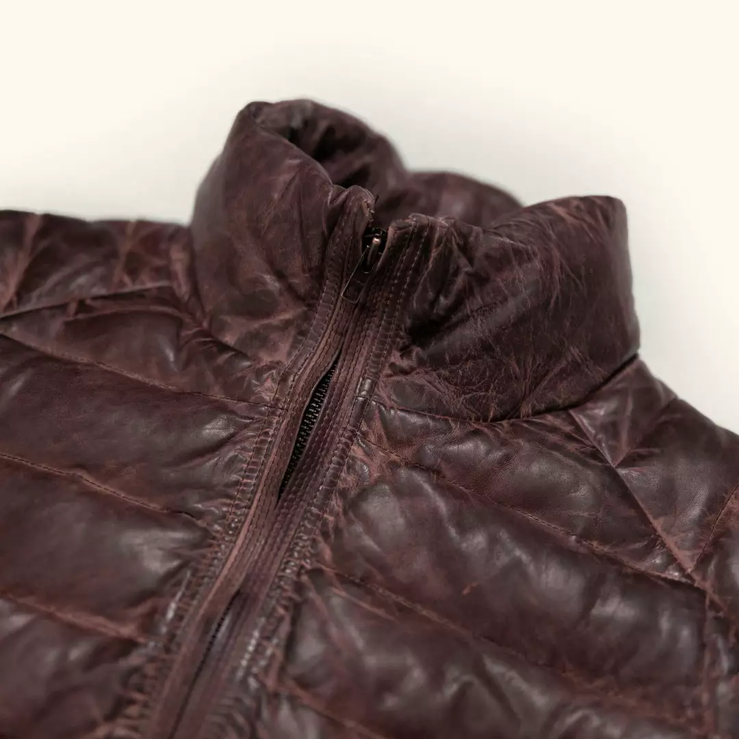 Buffalo Jackson Trading Co. Leather Jackets Bridger Leather Down Vest | Dark Brown 11 Buffalo Jackson Trading Co. Leather Jackets Bridger Leather Down Vest | Dark Brown