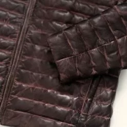 Buffalo Jackson Trading Co. Leather Jackets Bridger Leather Down Jacket | Dark Brown