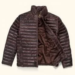 Buffalo Jackson Trading Co. Leather Jackets Bridger Leather Down Jacket | Dark Brown