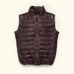 Buffalo Jackson Trading Co. Leather Jackets Bridger Leather Down Vest | Dark Brown 18 Buffalo Jackson Trading Co. Leather Jackets Bridger Leather Down Vest | Dark Brown