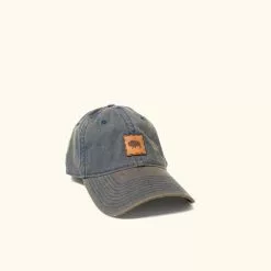Buffalo Jackson Trading Co. Buffalo Jackson Stamp Logo - Leather Patch Hat | Navy