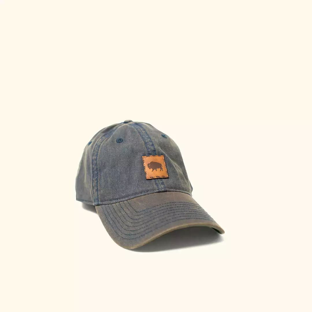 Buffalo Jackson Trading Co. Buffalo Jackson Stamp Logo - Leather Patch Hat | Navy 3 Buffalo Jackson Trading Co. Buffalo Jackson Stamp Logo - Leather Patch Hat | Navy