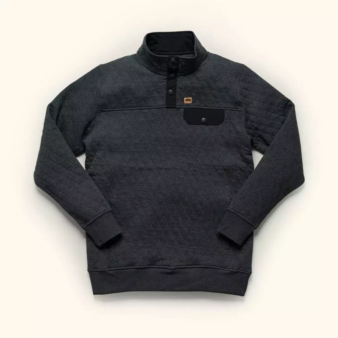 Buffalo Jackson Trading Co. Cannon Quilted Pullover | Charcoal Apparel 3 Buffalo Jackson Trading Co. Cannon Quilted Pullover | Charcoal Apparel