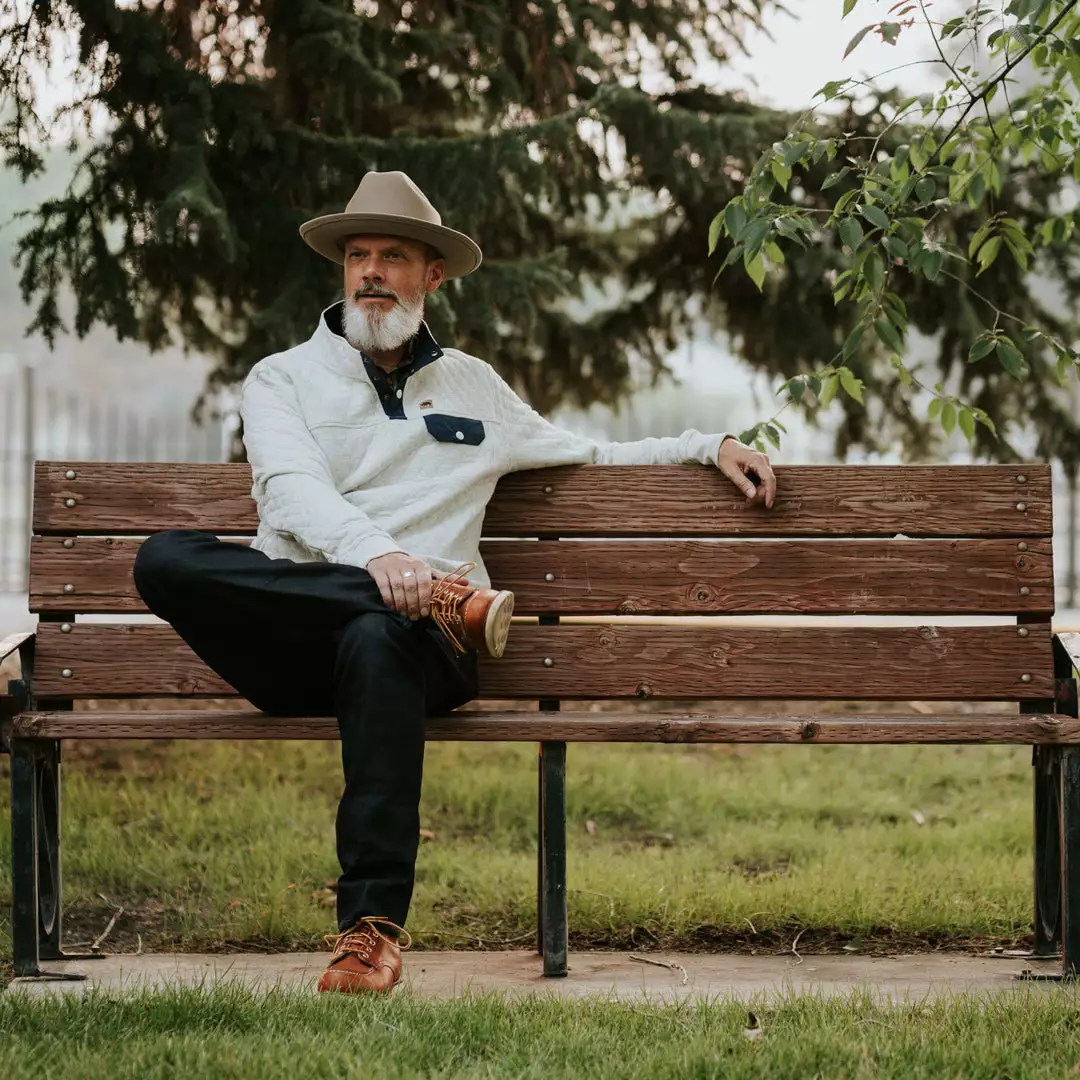 Buffalo Jackson Trading Co. Apparel Cannon Quilted Pullover | Ecru Heather 5 Buffalo Jackson Trading Co. Apparel Cannon Quilted Pullover | Ecru Heather