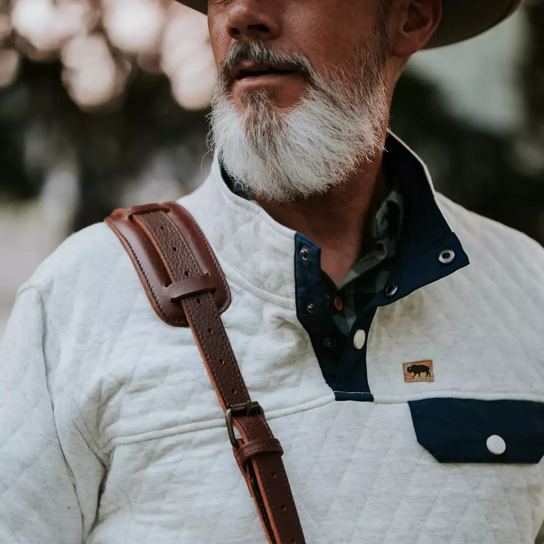 Buffalo Jackson Trading Co. Apparel Cannon Quilted Pullover | Ecru Heather 6 Buffalo Jackson Trading Co. Apparel Cannon Quilted Pullover | Ecru Heather