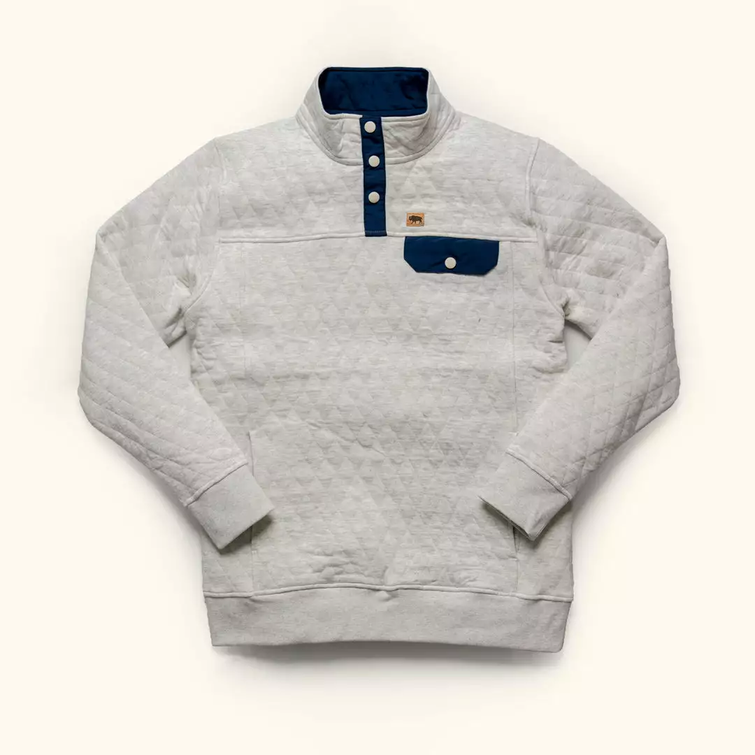 Buffalo Jackson Trading Co. Apparel Cannon Quilted Pullover | Ecru Heather 3 Buffalo Jackson Trading Co. Apparel Cannon Quilted Pullover | Ecru Heather