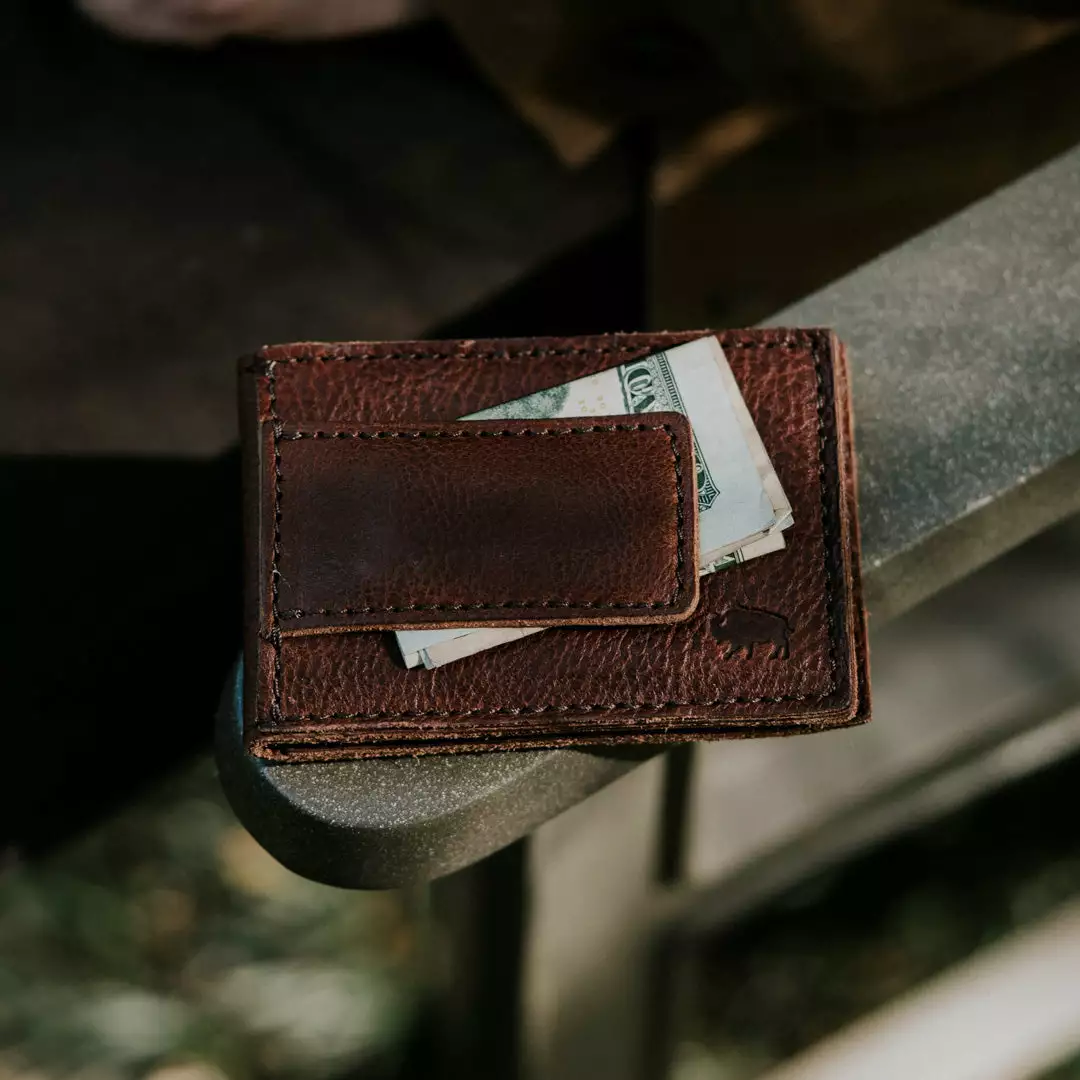 Buffalo Jackson Trading Co. Dakota Leather Bifold - Metal Money Clip Wallet | Chestnut Brown 7 Buffalo Jackson Trading Co. Dakota Leather Bifold - Metal Money Clip Wallet | Chestnut Brown