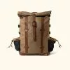 Buffalo Jackson Trading Co. Leather Travel Bags Waxed Canvas Rolltop Backpack | Dakota Collection | Field Khaki