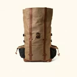 Buffalo Jackson Trading Co. Leather Travel Bags Waxed Canvas Rolltop Backpack | Dakota Collection | Field Khaki