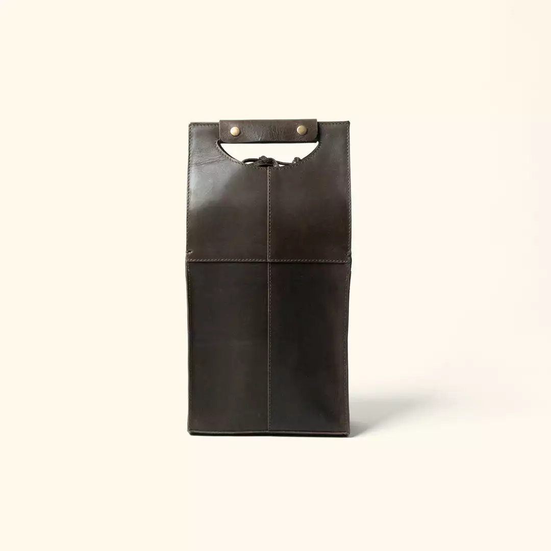 Buffalo Jackson Trading Co. Denver Leather Wine Tote - Double | Dark Briar 3 Buffalo Jackson Trading Co. Denver Leather Wine Tote - Double | Dark Briar