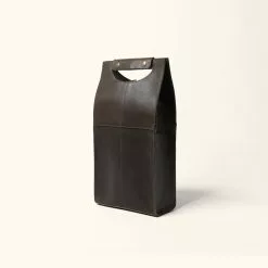 Buffalo Jackson Trading Co. Denver Leather Wine Tote - Double | Dark Briar