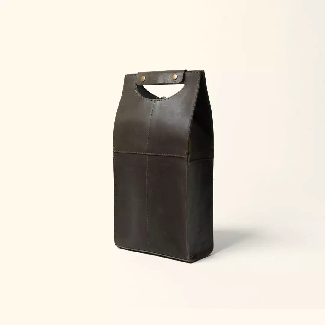 Buffalo Jackson Trading Co. Denver Leather Wine Tote - Double | Dark Briar 4 Buffalo Jackson Trading Co. Denver Leather Wine Tote - Double | Dark Briar