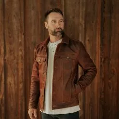 Buffalo Jackson Trading Co. Leather Jackets Driggs Leather Jacket | Cognac Brown