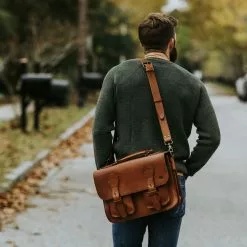 Buffalo Jackson Trading Co. Denver Leather Briefcase | Autumn Brown Leather Briefcases