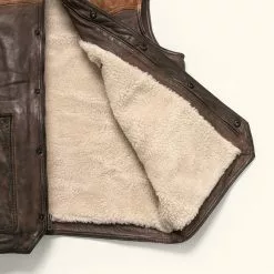 Buffalo Jackson Trading Co. Leather Jackets Jackson Leather Sherpa Vest | Tan & Brown 20 Buffalo Jackson Trading Co. Leather Jackets Jackson Leather Sherpa Vest | Tan & Brown