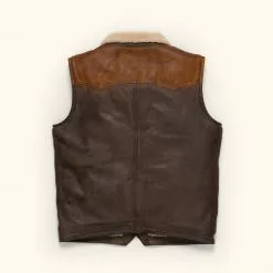 Buffalo Jackson Trading Co. Leather Jackets Jackson Leather Sherpa Vest | Tan & Brown 17 Buffalo Jackson Trading Co. Leather Jackets Jackson Leather Sherpa Vest | Tan & Brown