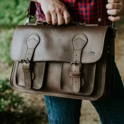 Buffalo Jackson Trading Co. Denver Leather Briefcase | Dark Briar