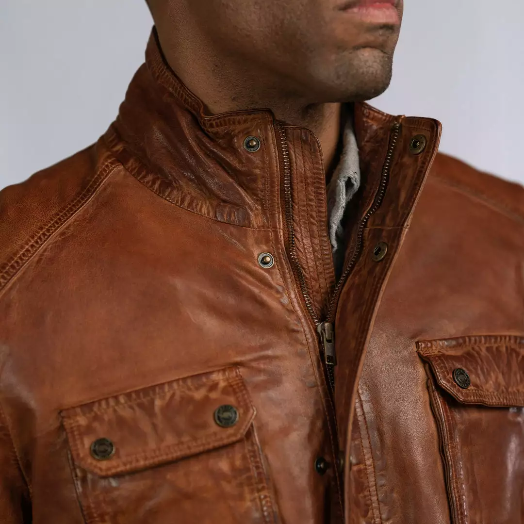 Buffalo Jackson Trading Co. Leather Jackets Theodore Field Leather Jacket | Light Brown 21 Buffalo Jackson Trading Co. Leather Jackets Theodore Field Leather Jacket | Light Brown