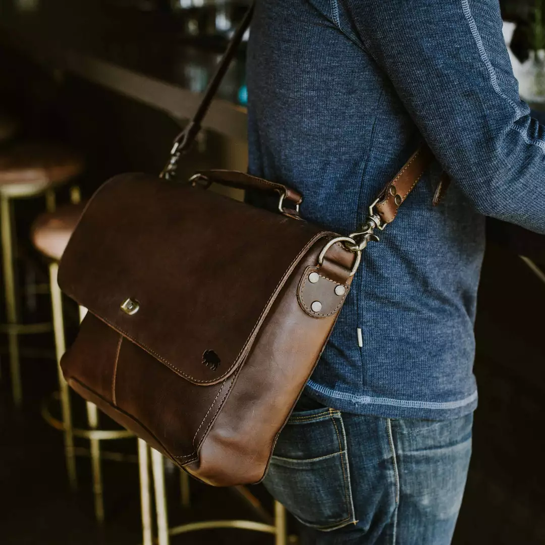 Buffalo Jackson Trading Co. Best Sellers Denver Leather Laptop Messenger Bag | Dark Briar 9 Buffalo Jackson Trading Co. Best Sellers Denver Leather Laptop Messenger Bag | Dark Briar
