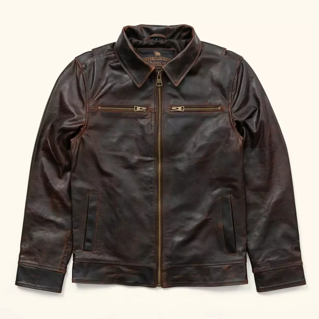 Buffalo Jackson Trading Co. Legacy Leather Jacket | Brown 4 Buffalo Jackson Trading Co. Legacy Leather Jacket | Brown