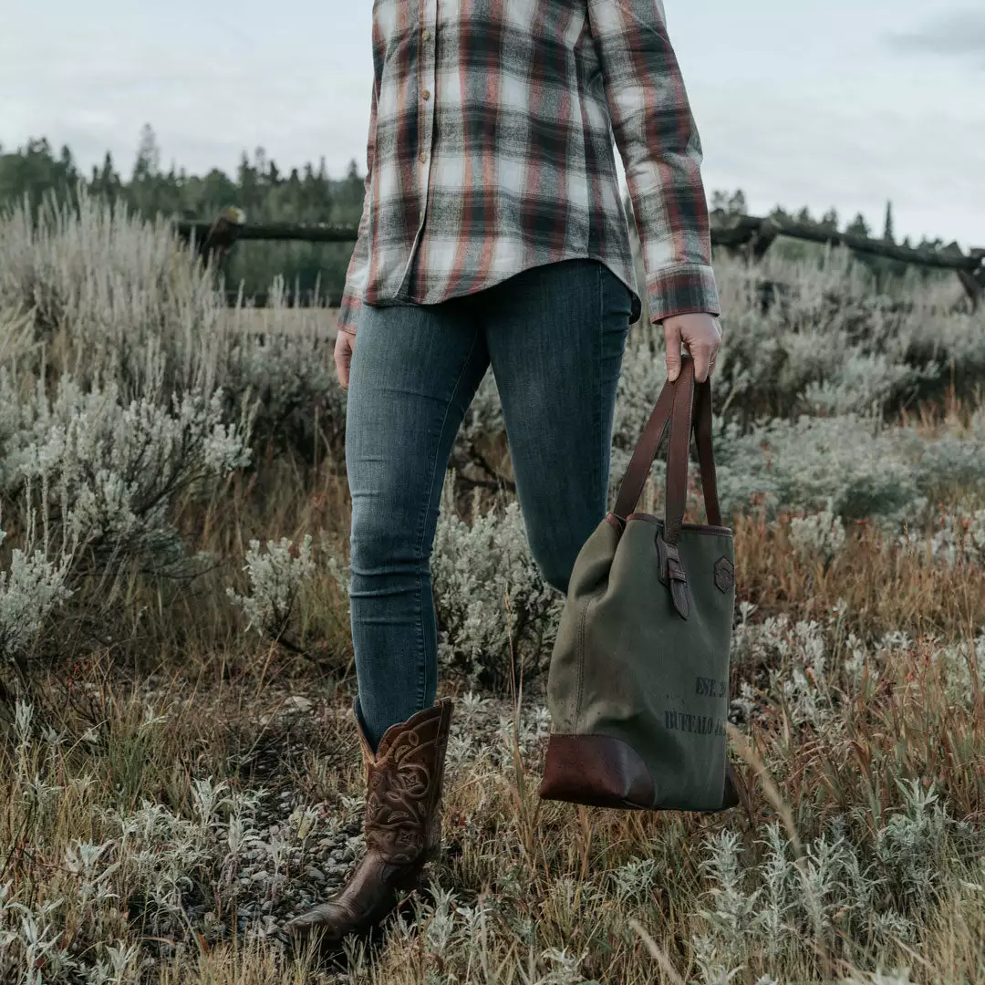 Buffalo Jackson Trading Co. Limited Edition 10-Year Tote Bag | Olive 12 Buffalo Jackson Trading Co. Limited Edition 10-Year Tote Bag | Olive