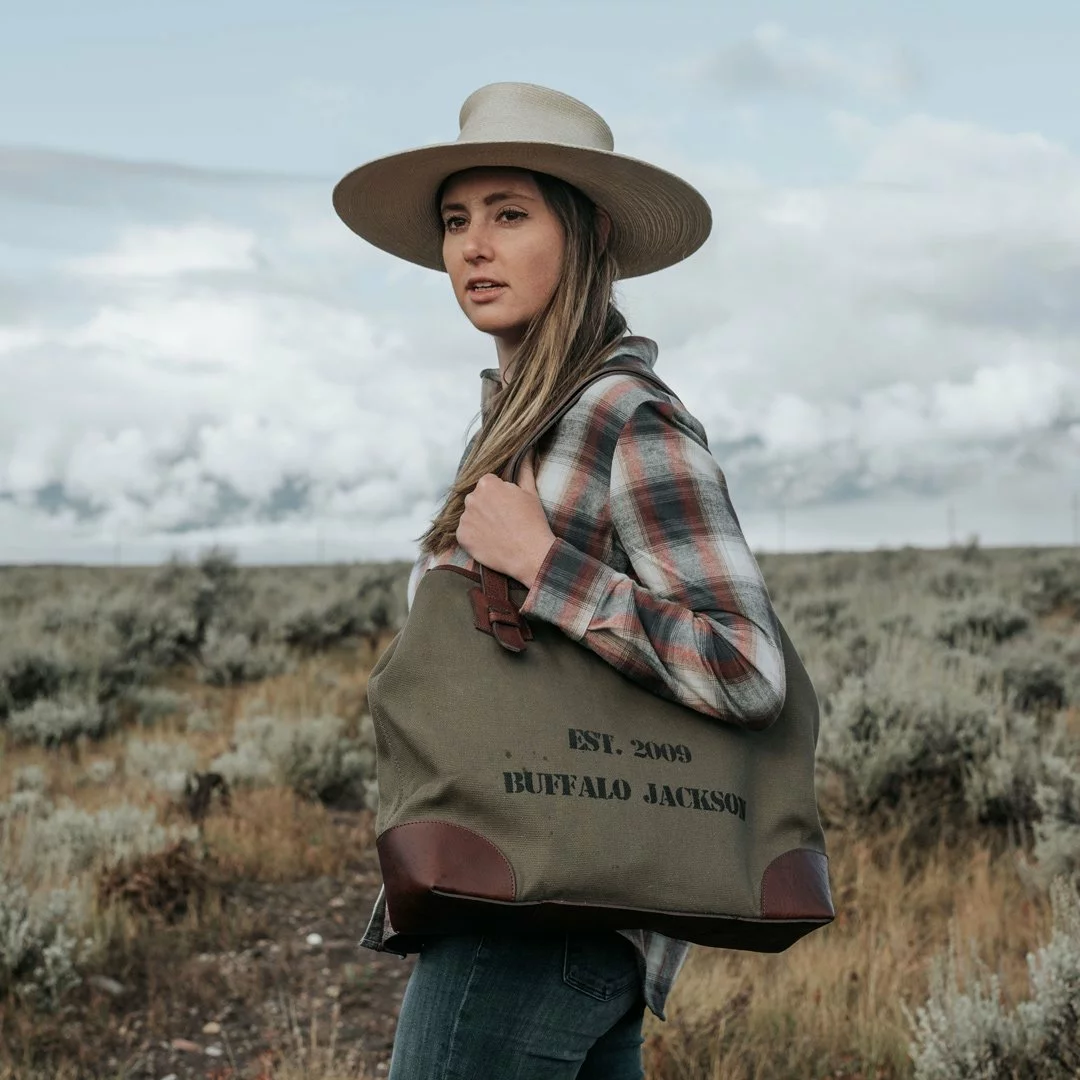 Buffalo Jackson Trading Co. Limited Edition 10-Year Tote Bag | Olive 10 Buffalo Jackson Trading Co. Limited Edition 10-Year Tote Bag | Olive