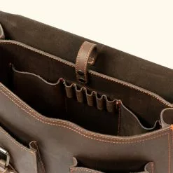 Buffalo Jackson Trading Co. Outlet Denver Leather Briefcase | Limited Edition - Dark Briar W/ Orange Stitching 15 Buffalo Jackson Trading Co. Outlet Denver Leather Briefcase | Limited Edition - Dark Briar W/ Orange Stitching