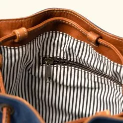 Buffalo Jackson Trading Co. Madison Waxed Canvas Bucket Bag | Navy W/ Saddle Tan Leather 20 Buffalo Jackson Trading Co. Madison Waxed Canvas Bucket Bag | Navy W/ Saddle Tan Leather