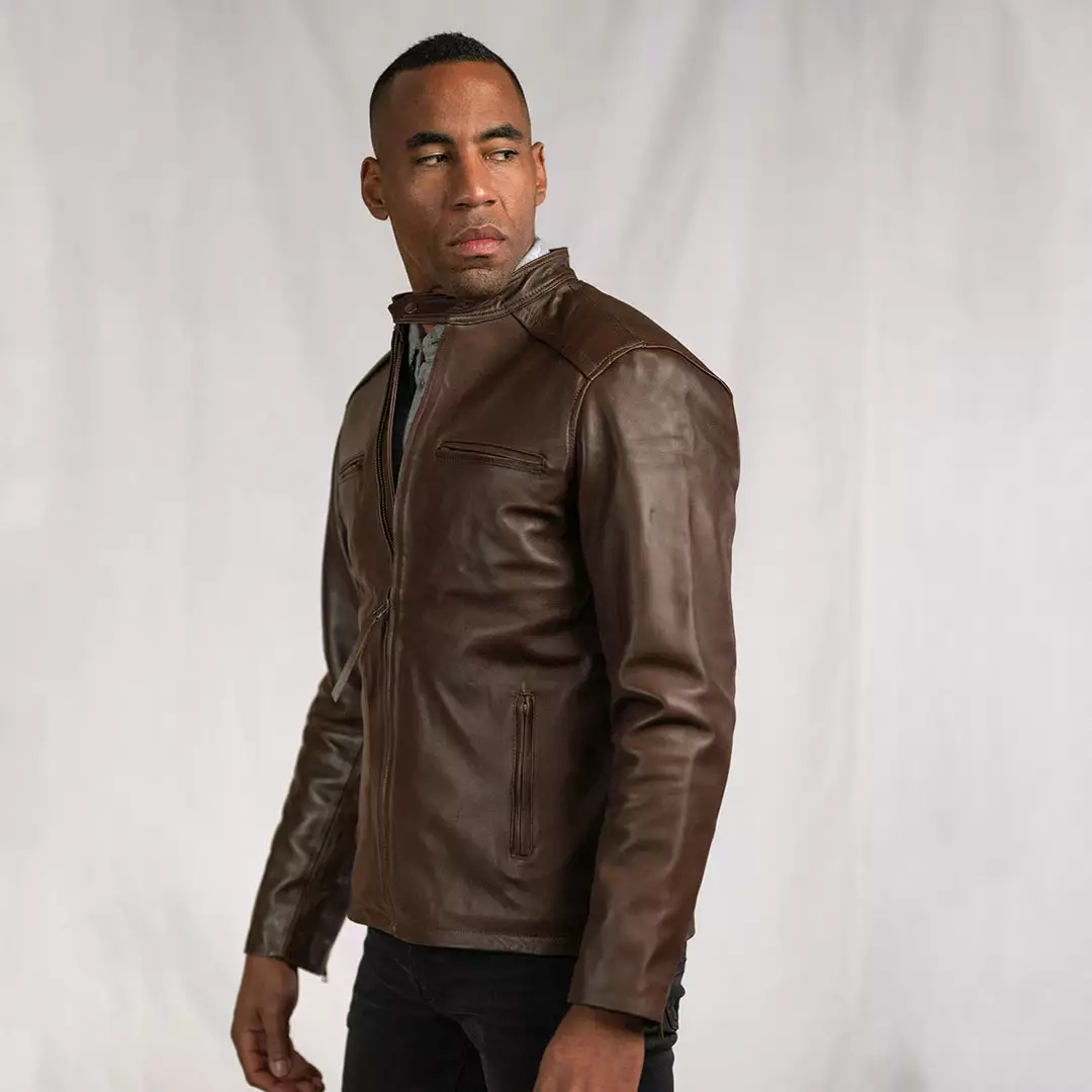 Buffalo Jackson Trading Co. Thompson Leather Moto Jacket | Brown 5 Buffalo Jackson Trading Co. Thompson Leather Moto Jacket | Brown