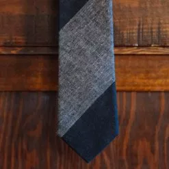 Buffalo Jackson Trading Co. Heathered Stripe Cotton Necktie | Charcoal