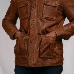 Buffalo Jackson Trading Co. Leather Jackets Theodore Field Leather Jacket | Light Brown 43 Buffalo Jackson Trading Co. Leather Jackets Theodore Field Leather Jacket | Light Brown
