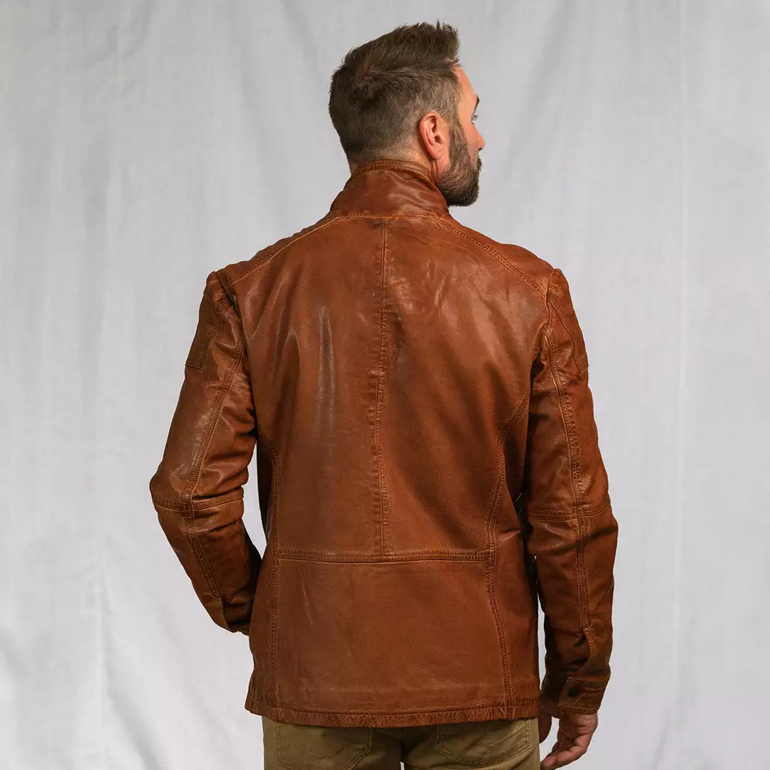 Buffalo Jackson Trading Co. Leather Jackets Theodore Field Leather Jacket | Light Brown 24 Buffalo Jackson Trading Co. Leather Jackets Theodore Field Leather Jacket | Light Brown