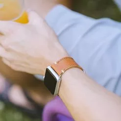 Buffalo Jackson Trading Co. Dakota Leather Apple Watch Bands | Saddle Tan