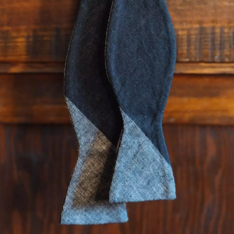 Buffalo Jackson Trading Co. Apparel Heathered Stripe Cotton Bow Tie | Charcoal 4 Buffalo Jackson Trading Co. Apparel Heathered Stripe Cotton Bow Tie | Charcoal