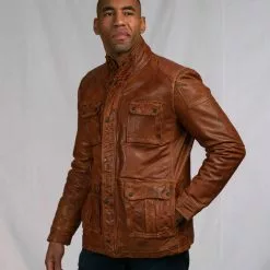 Buffalo Jackson Trading Co. Leather Jackets Theodore Field Leather Jacket | Light Brown 44 Buffalo Jackson Trading Co. Leather Jackets Theodore Field Leather Jacket | Light Brown