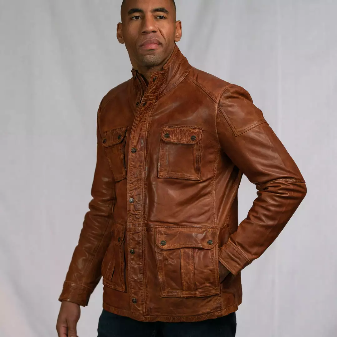 Buffalo Jackson Trading Co. Leather Jackets Theodore Field Leather Jacket | Light Brown 23 Buffalo Jackson Trading Co. Leather Jackets Theodore Field Leather Jacket | Light Brown
