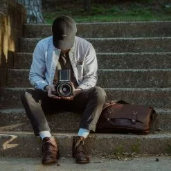 Buffalo Jackson Trading Co. Walker Leather Messenger Bag | Vintage Oak Leather Messenger Bags