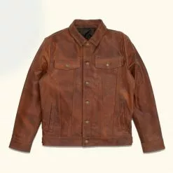 Buffalo Jackson Trading Co. Leather Jackets Driggs Leather Jacket | Cognac Brown