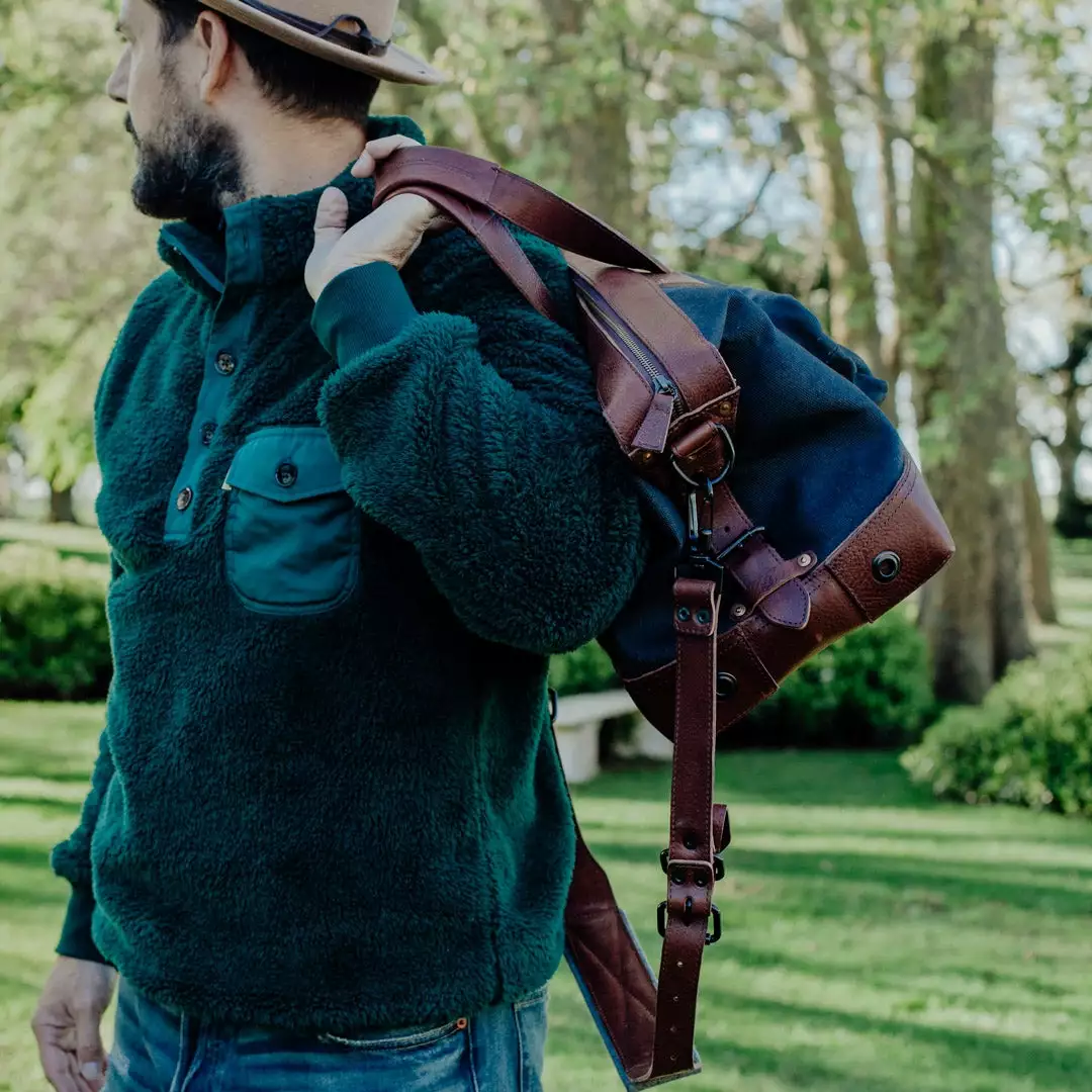 Buffalo Jackson Trading Co. Dakota Waxed Canvas Weekend Bag | Navy Charcoal W/ Chestnut Brown Leather Leather Duffle Bags 13 Buffalo Jackson Trading Co. Dakota Waxed Canvas Weekend Bag | Navy Charcoal W/ Chestnut Brown Leather Leather Duffle Bags