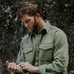 Buffalo Jackson Trading Co. Gunner Cotton Twill Shirt Jac | Sage Brush Green Apparel