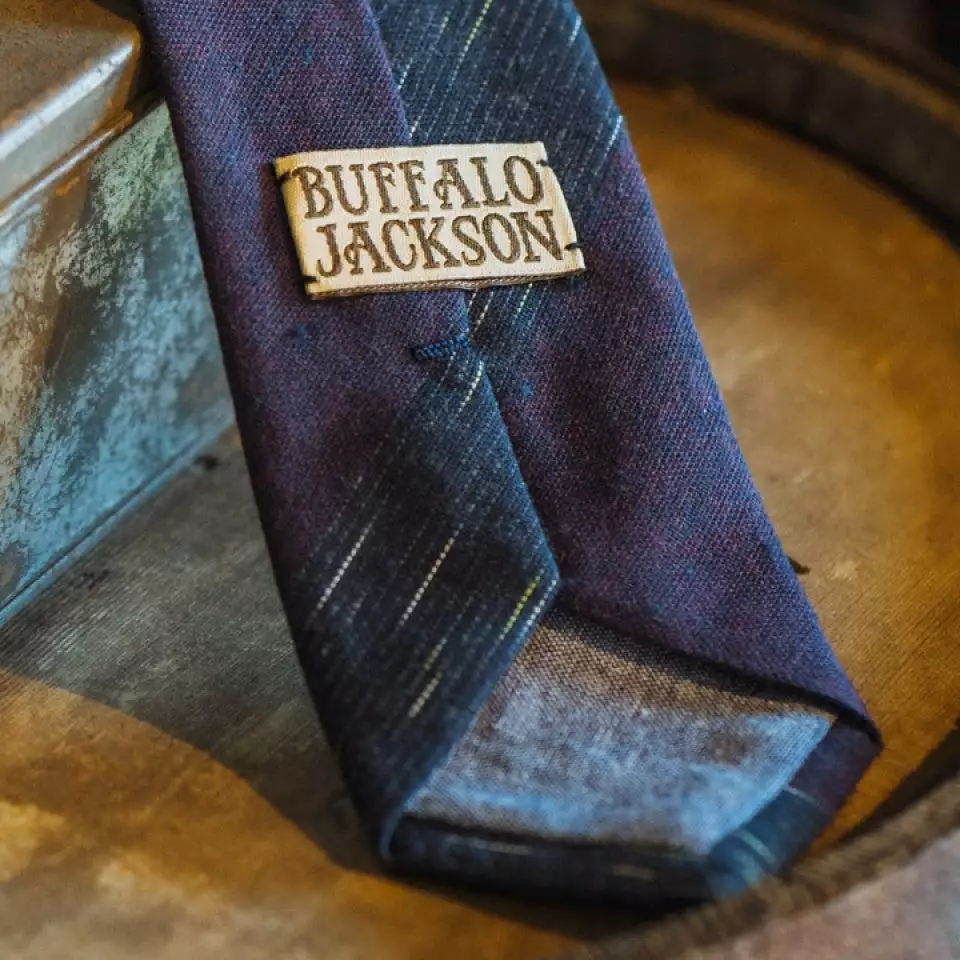 Buffalo Jackson Trading Co. Apparel Vintage Stripe Cotton Necktie | Purple 4 Buffalo Jackson Trading Co. Apparel Vintage Stripe Cotton Necktie | Purple