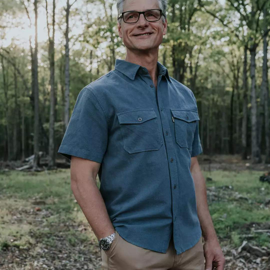 Buffalo Jackson Trading Co. Linen Short Sleeve Shirt | Blue 6 Buffalo Jackson Trading Co. Linen Short Sleeve Shirt | Blue