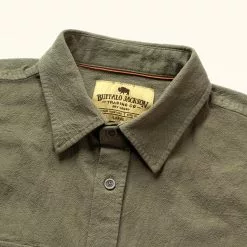 Buffalo Jackson Trading Co. Linen Short Sleeve Shirt | Olive Apparel