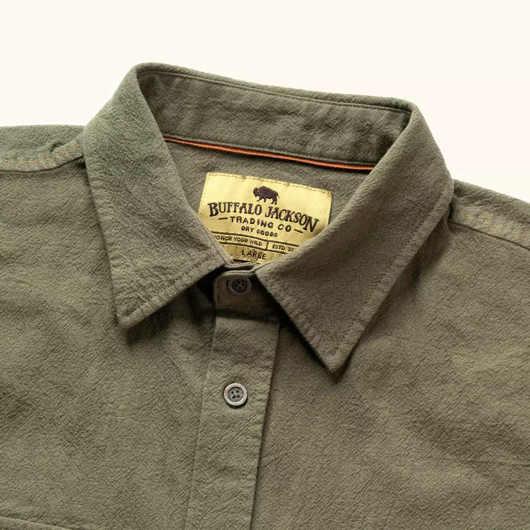 Buffalo Jackson Trading Co. Linen Short Sleeve Shirt | Olive Apparel 4 Buffalo Jackson Trading Co. Linen Short Sleeve Shirt | Olive Apparel