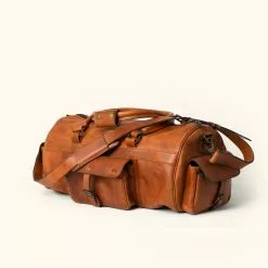 Buffalo Jackson Trading Co. New Roosevelt Buffalo Leather Duffle Bag | Amber Brown