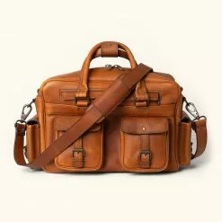 Buffalo Jackson Trading Co. Roosevelt Buffalo Leather Pilot Bag | Amber Brown 11 Buffalo Jackson Trading Co. Roosevelt Buffalo Leather Pilot Bag | Amber Brown