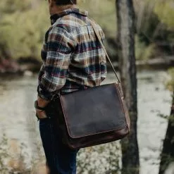 Buffalo Jackson Trading Co. Best Sellers Roosevelt Buffalo Leather Satchel Messenger Bag | Dark Oak