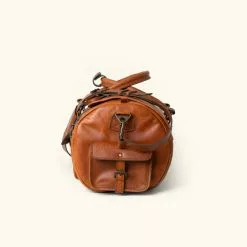 Buffalo Jackson Trading Co. Roosevelt Buffalo Leather Travel Duffle Bag | Amber Brown 10 Buffalo Jackson Trading Co. Roosevelt Buffalo Leather Travel Duffle Bag | Amber Brown